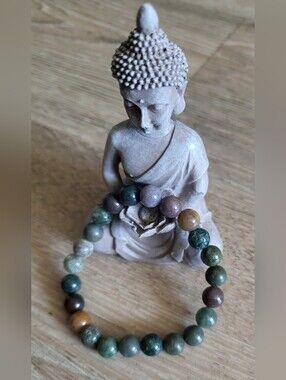 🌿 Moss Agate Beaded Bracelet 🌿